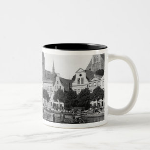 Tasse 2 Couleurs Vente du bois sur la rivière Trave, Lübeck, c.19