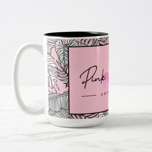 Tasse 2 Couleurs Ventilateur de Flamant rose de 15 onces (Gauche)