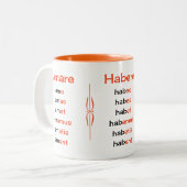 Tasse 2 Couleurs Verbes latins enseignant ou étudiant (Devant gauche)