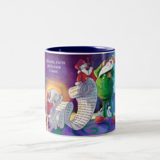 Tasse 2 Couleurs Vérifier deux fois Père Noël (Centre)