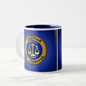 TASSE 2 COULEURS VÉRITAS SUR BLEU (Devant gauche)