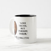 Tasse 2 Couleurs Vérité d'amour de Voltaire mais citation d'erreur (Devant gauche)