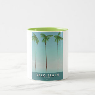 Tasse 2 Couleurs Vero Beach Florida affiche de voyage vintage