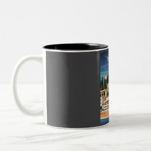 Tasse 2 Couleurs Vérone Italie Vintage Minimal Rétro affiche de voy