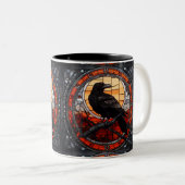 Tasse 2 Couleurs Verre Éffrayant Raven (Devant droit)