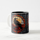 Tasse 2 Couleurs Verre Éffrayant Raven (Devant gauche)
