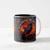 Tasse 2 Couleurs Verre Éffrayant Raven (Devant droit)