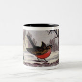Tasse 2 Couleurs Vers 1865 : Un rouge-gorge traditionnel de Noël (Centre)
