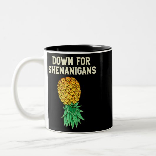 Tasse 2 Couleurs Vers Le Bas Ananas Pour Shenanigans Drôle S (Gauche)
