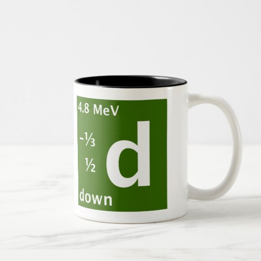 Tasse 2 Couleurs Vers le bas quark (gaucher) (Droit)