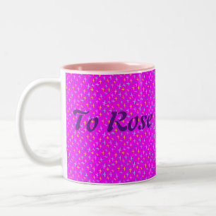 Tasse 2 Couleurs Vers le Rose avec message d'amour motif croix bleu
