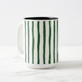 Tasse 2 Couleurs Vert bande minimale (Devant gauche)