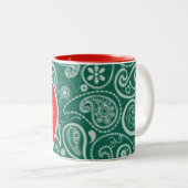 Tasse 2 Couleurs Vert de bouteille Paisley ; Apple (Devant droit)