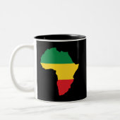 Tasse 2 Couleurs Vert, or et drapeau rouge de l'Afrique (Gauche)