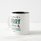 Tasse 2 Couleurs Vert Plaid Joyeux Petit Noël (Devant gauche)