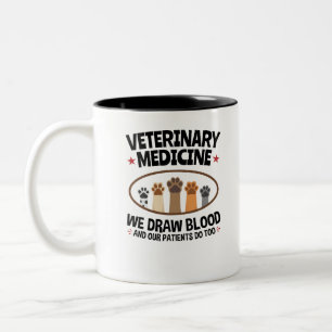 Tasse 2 Couleurs Vet Tech Vétérinaire Fundy Dessiner la citation de