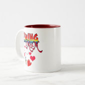 Tasse 2 Couleurs Vêtements de maman de pêche (Devant gauche)