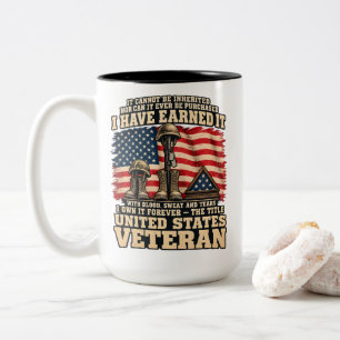 Tasse 2 Couleurs Vétéran des États-Unis Je l'ai mérité pour toujour