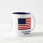 Tasse 2 Couleurs Vétéran militaire américain (Devant droit)