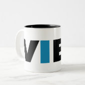 Tasse 2 Couleurs VIBE (blanc) (Devant gauche)