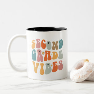 Tasse 2 Couleurs Vibes de 2e année Retour à l'école École groovy