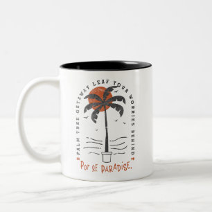 Tasse 2 Couleurs Vibes de plage Tropical Palm Tree Summer Sun Retro
