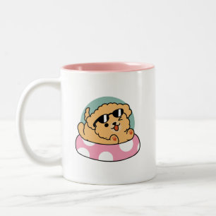 Tasse 2 Couleurs Vibes d'été Chien - Chiot flottant avec lunettes d