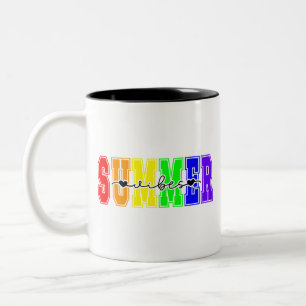 Tasse 2 Couleurs Vibes estivales LGBTQ Fierté arc-en-ciel