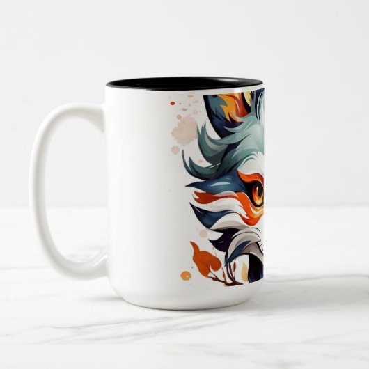 Tasse 2 Couleurs Vibes Fox : Art d'automne intemporel (Gauche)