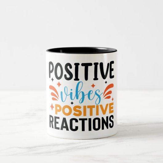 Tasse 2 Couleurs Vibes positives | Devis motivationnel (Centre)