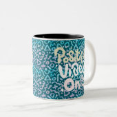 Tasse 2 Couleurs Vibes positives uniquement géométriques vertes (Devant droit)