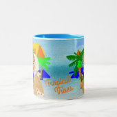 Tasse 2 Couleurs Vibes tropicales dame (Centre)