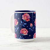 Tasse 2 Couleurs Vibrant Roses Against Starry Night Sky (Devant gauche)