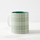 Tasse 2 Couleurs Vichy vert sauge clair (Devant gauche)