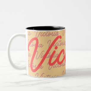 Tasse 2 Couleurs Victoria Nom Motif répété