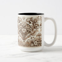 Victorian Romantic Floral Heart Saint Valentin
