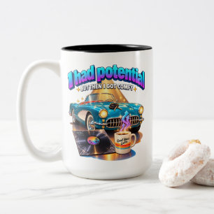 Tasse 2 Couleurs Vie Confortable Humour J'avais du Potentiel Mais J