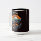 Tasse 2 Couleurs Vie cyclable, personnalisable rétro (Devant gauche)