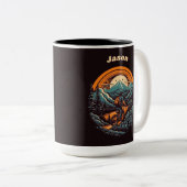 Tasse 2 Couleurs Vie cyclable, personnalisable rétro (Devant droit)