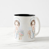 Tasse 2 Couleurs Vie d'infirmière – Force douce (Devant droit)