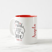 Tasse 2 Couleurs Vient De Au-Dessus Bible Verse Cadeau (Devant gauche)
