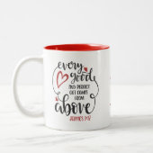 Tasse 2 Couleurs Vient De Au-Dessus Bible Verse Cadeau (Gauche)