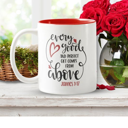 Tasse 2 Couleurs Vient De Au-Dessus Bible Verse Cadeau
