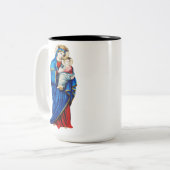 Tasse 2 Couleurs Vierge Marie avec Bébé Jésus (Devant gauche)