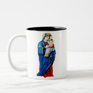 Tasse 2 Couleurs Vierge Marie avec bébé Jésus