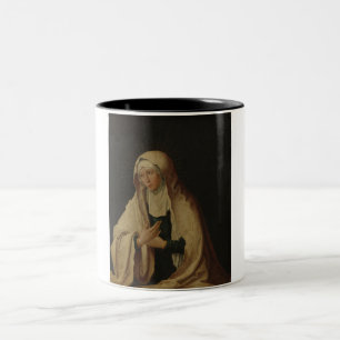Tasse 2 Couleurs Vierge Marie voilée (par Lucas van Leyden)