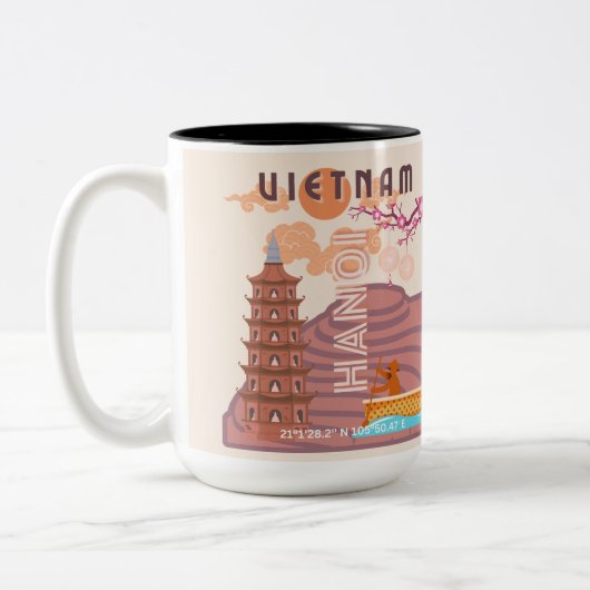 Tasse 2 Couleurs Vietnam Travel Art (Gauche)