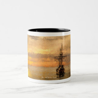 Tasse 2 Couleurs Vieux bateau Voilier au coucher du soleil