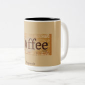 Tasse 2 Couleurs Vieux café Brown rustique Étiquette (Devant droit)