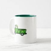 Tasse 2 Couleurs Vieux camion pick-up vert (Devant gauche)